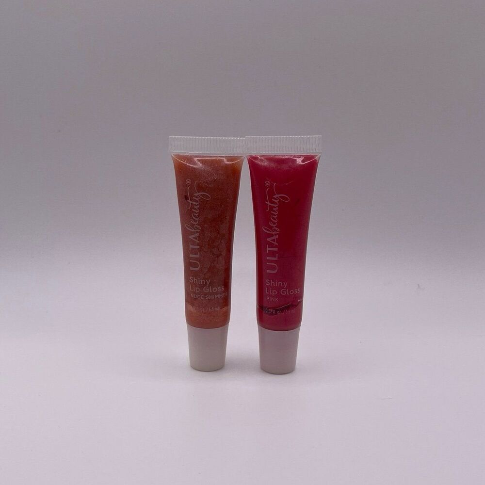 Ulta Beauty Nude Shimmer & Pink Shiny Lip Gloss Tubes 2 PCS. Set